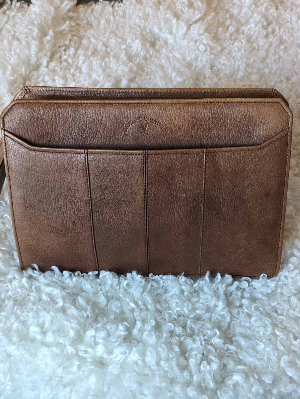 Brown Leather Men’s Document Pouch - Picture 2 of 15